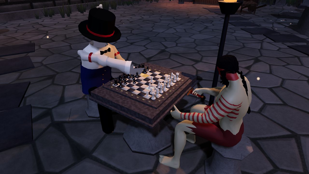 Chess in the courtyard